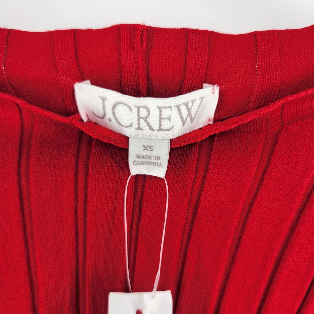 J. Crew Women's XS Deep Ruby Red Rib Knit Mini Sweater Dress NWT - Picture 5 of 8